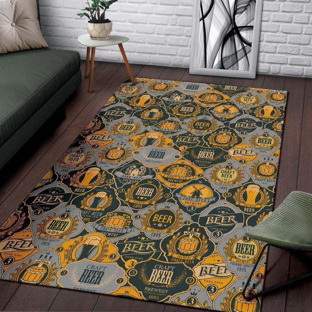 Craft Beer Pattern Print Floor Mat-grizzshop