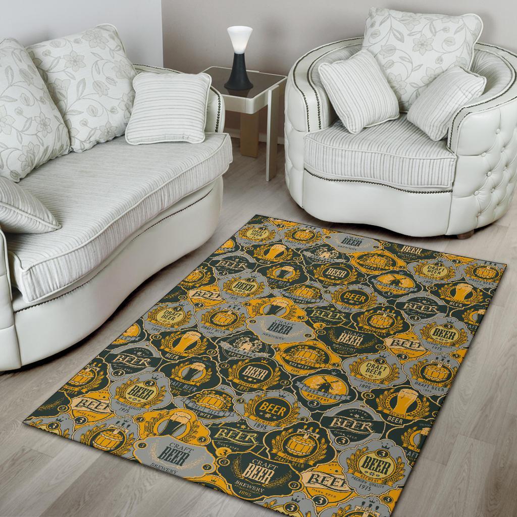 Craft Beer Pattern Print Floor Mat-grizzshop