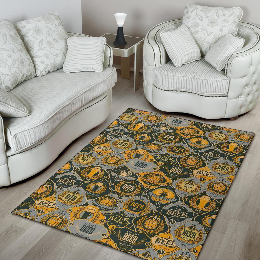Craft Beer Pattern Print Floor Mat-grizzshop