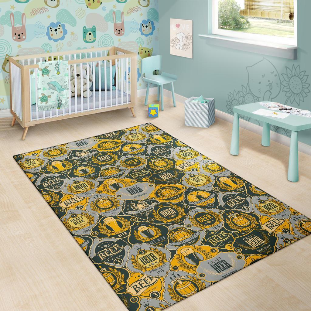 Craft Beer Pattern Print Floor Mat-grizzshop