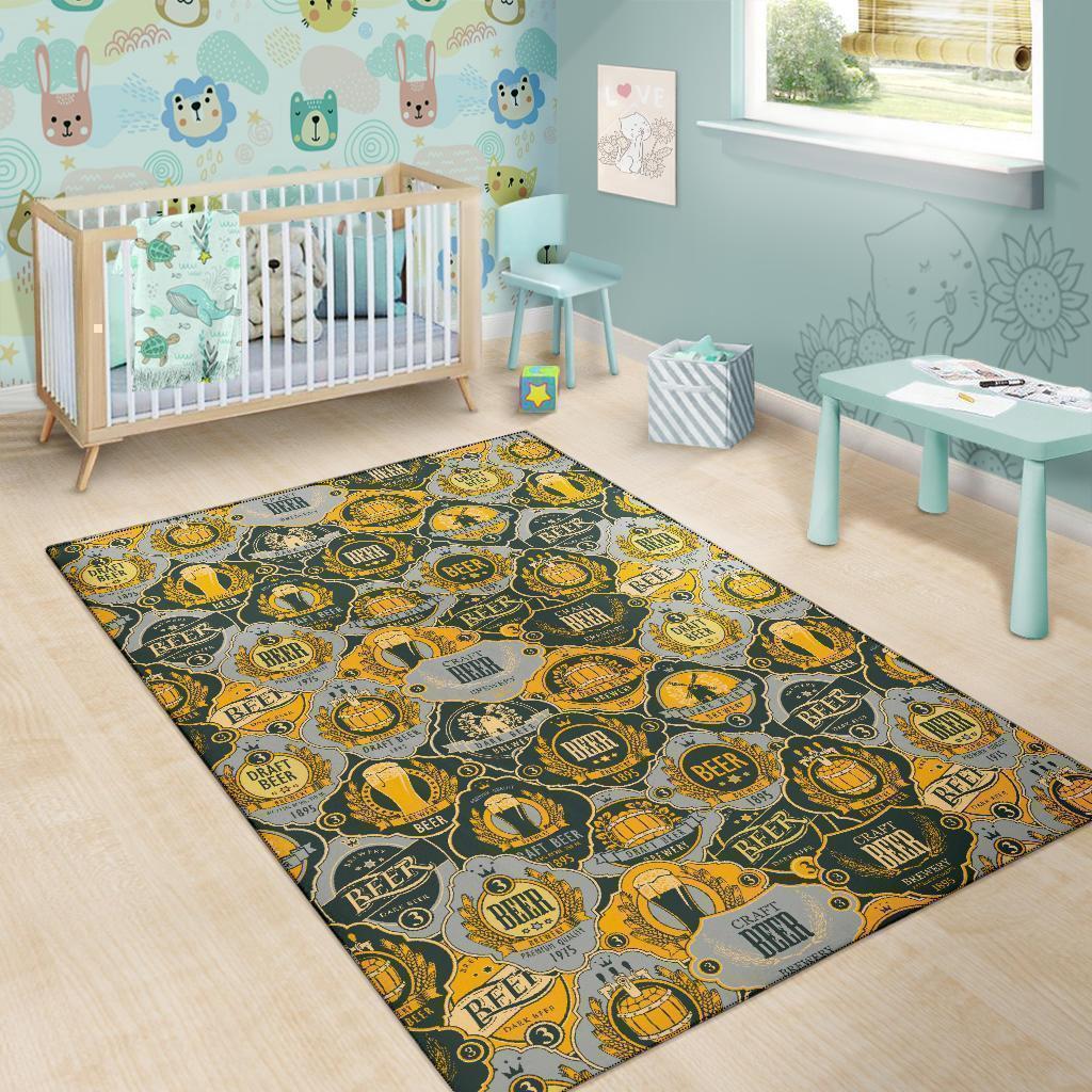 Craft Beer Pattern Print Floor Mat-grizzshop