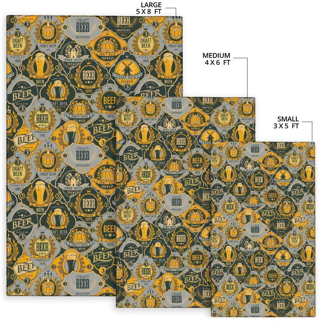 Craft Beer Pattern Print Floor Mat-grizzshop