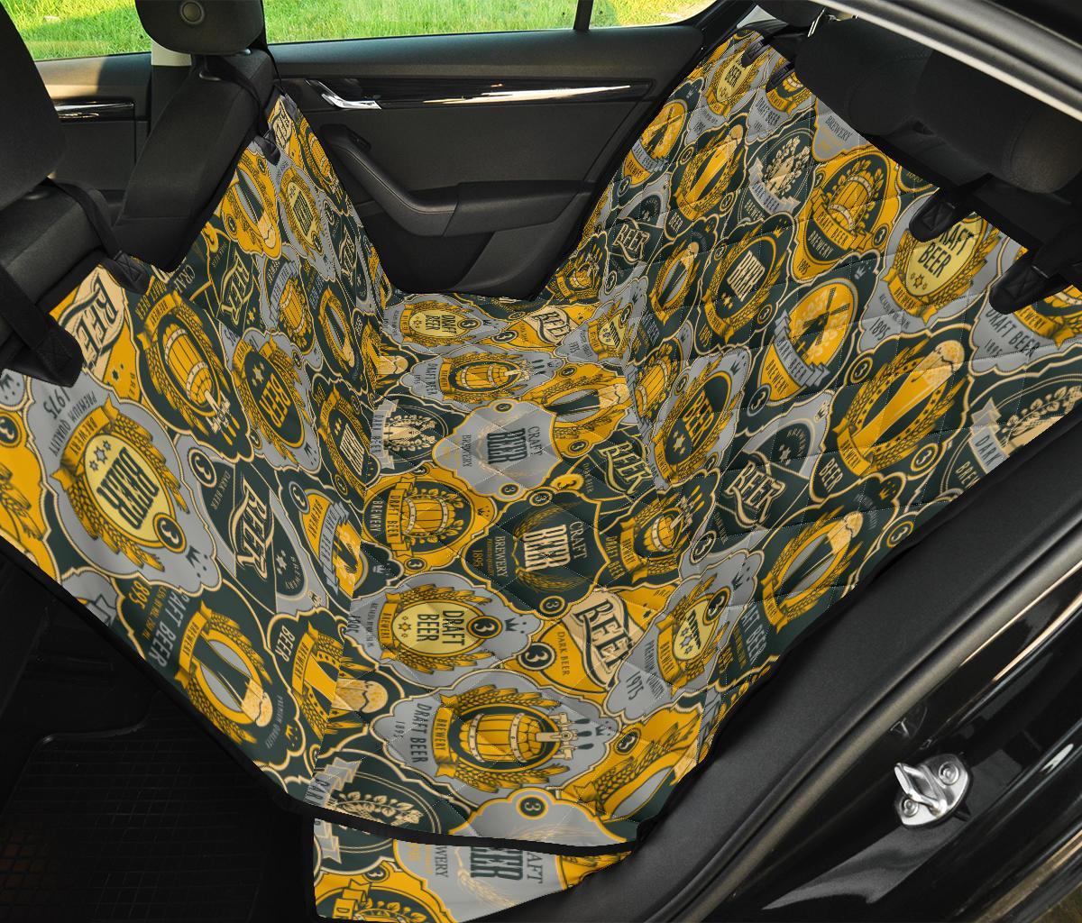 Craft Beer Pattern Print Pet Car Seat Cover-grizzshop
