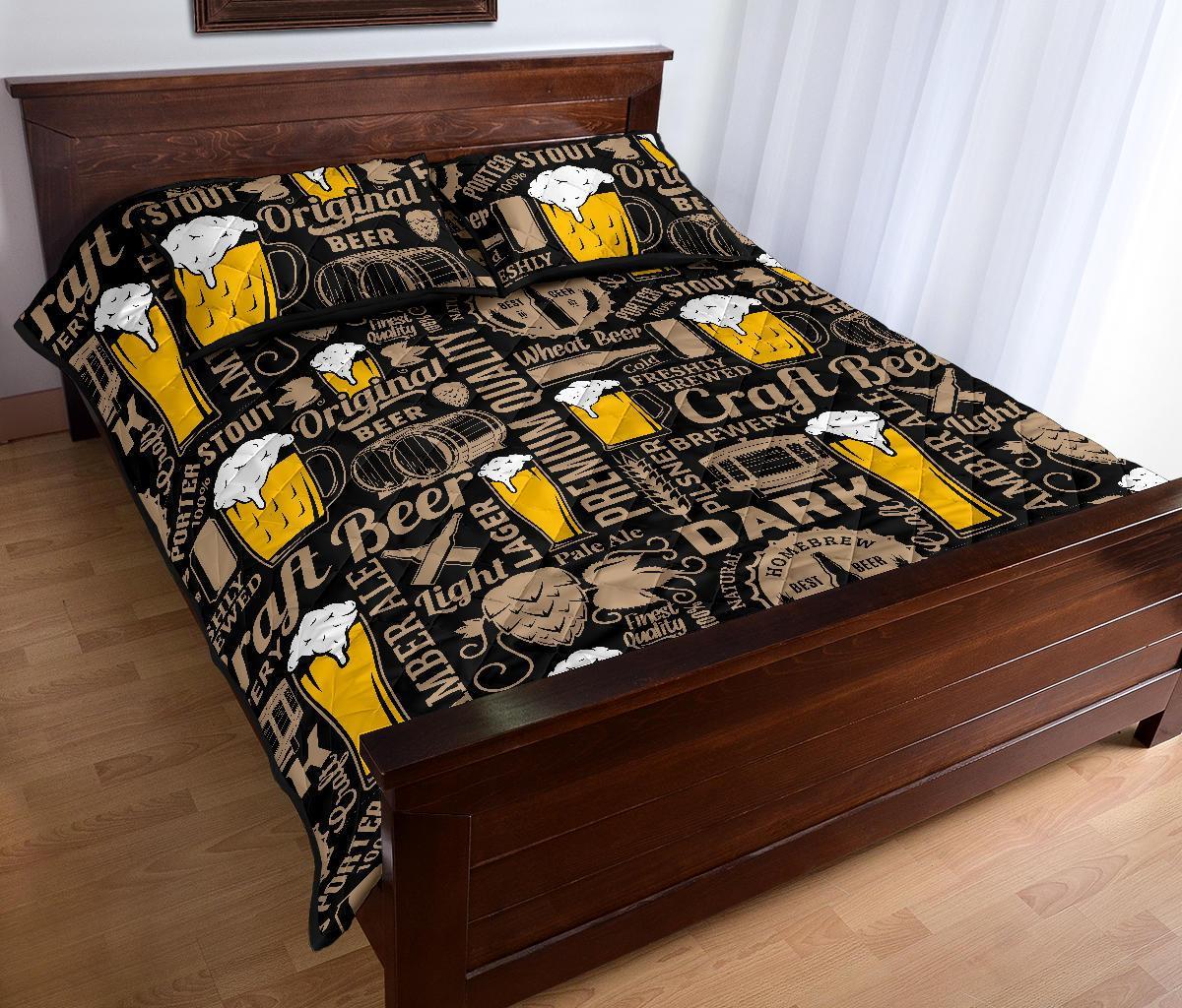 Craft Beer Print Pattern Bed Set Quilt-grizzshop