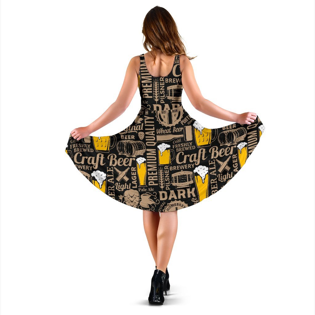 Craft Beer Print Pattern Dress-grizzshop