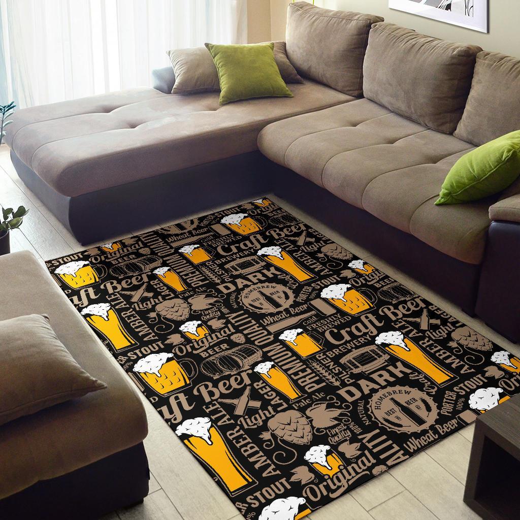 Craft Beer Print Pattern Floor Mat-grizzshop