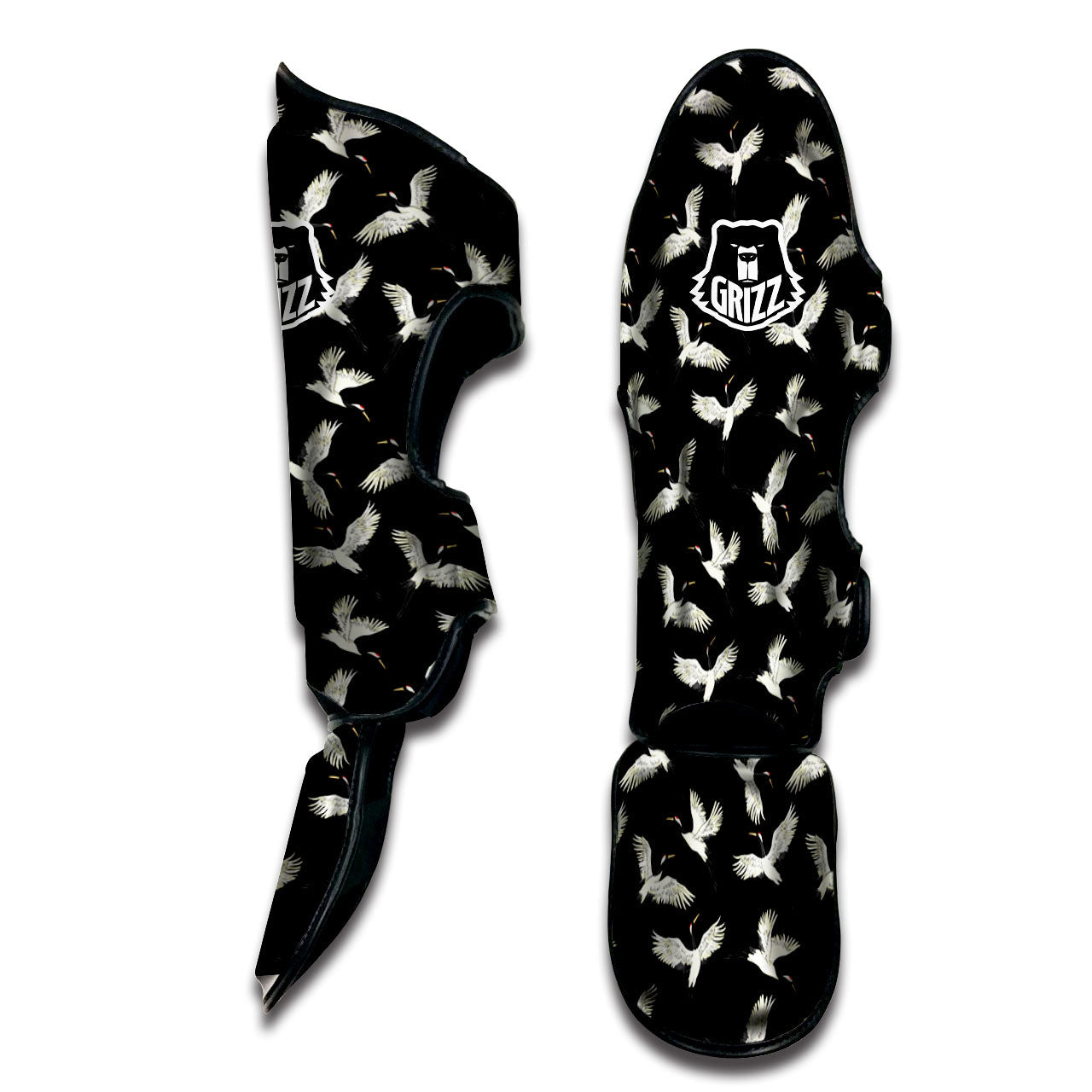 Crane Bird Flying Print Pattern Muay Thai Shin Guards-grizzshop