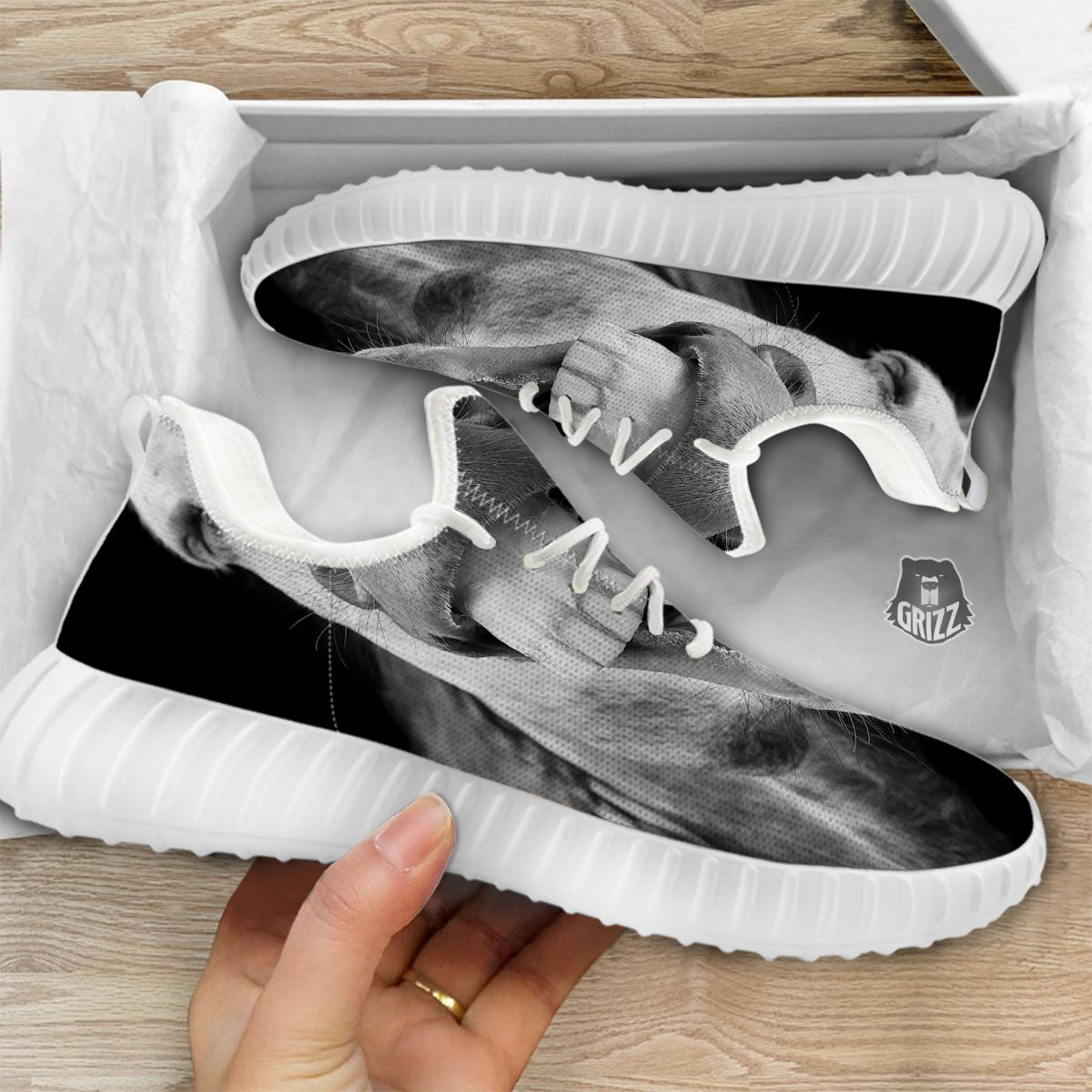 Crazy Donkey White And Black Print White Walking Shoes-grizzshop