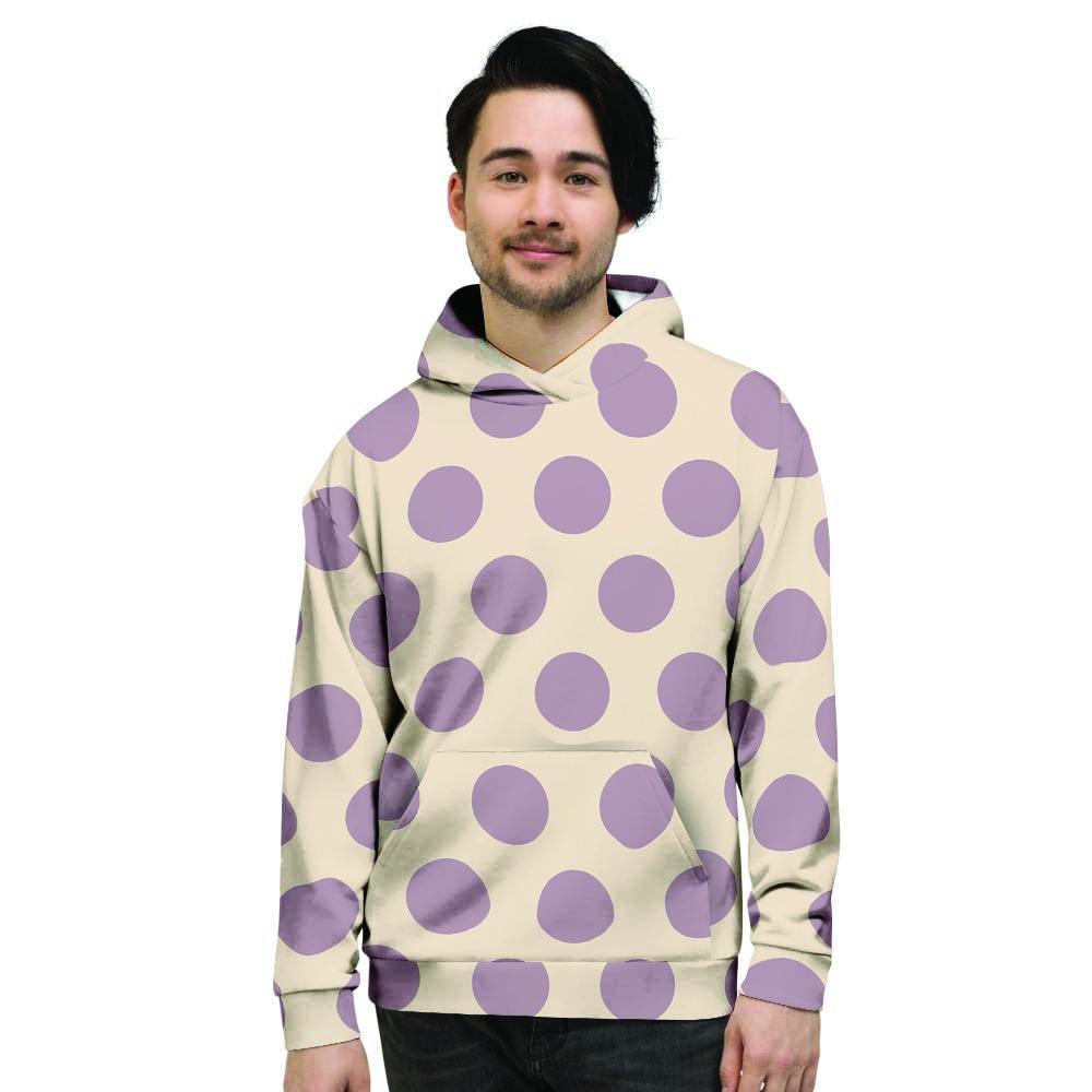 Cream And Brown Polka Dot Men's Hoodie-grizzshop
