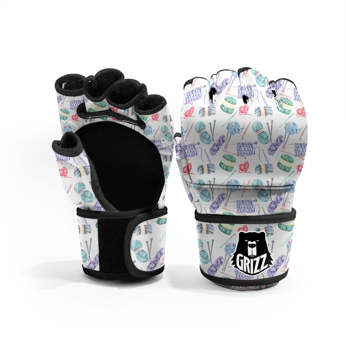 Crochet Yarn Print Pattern MMA Gloves-grizzshop