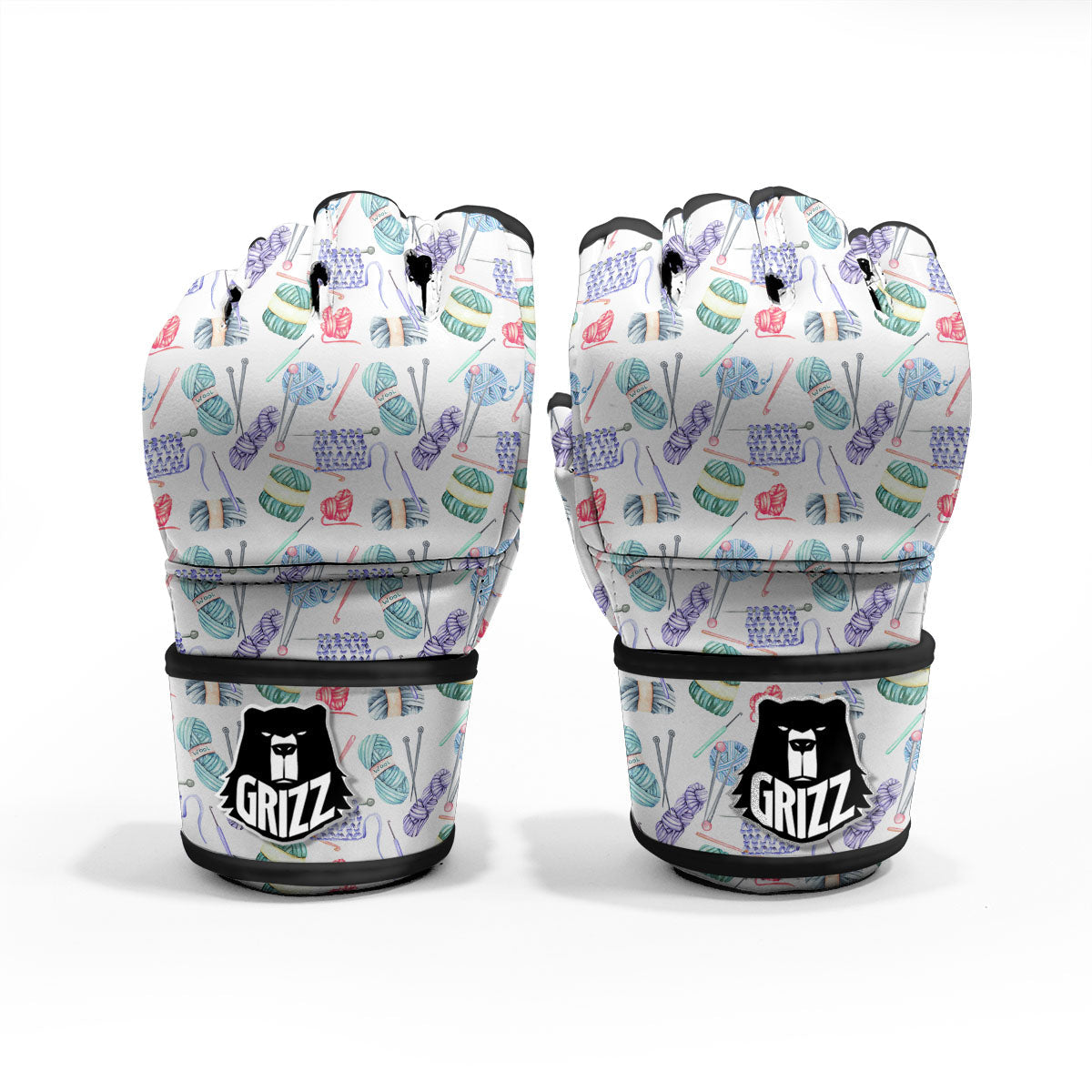 Crochet Yarn Print Pattern MMA Gloves-grizzshop