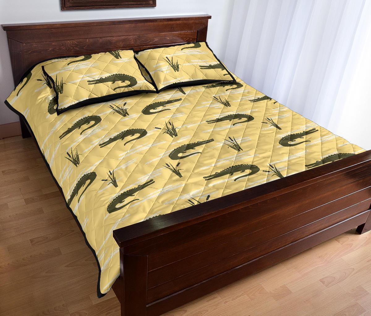 Crocodile River Print Pattern Bed Set Quilt-grizzshop