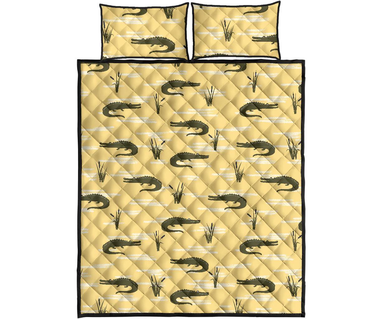 Crocodile River Print Pattern Bed Set Quilt-grizzshop