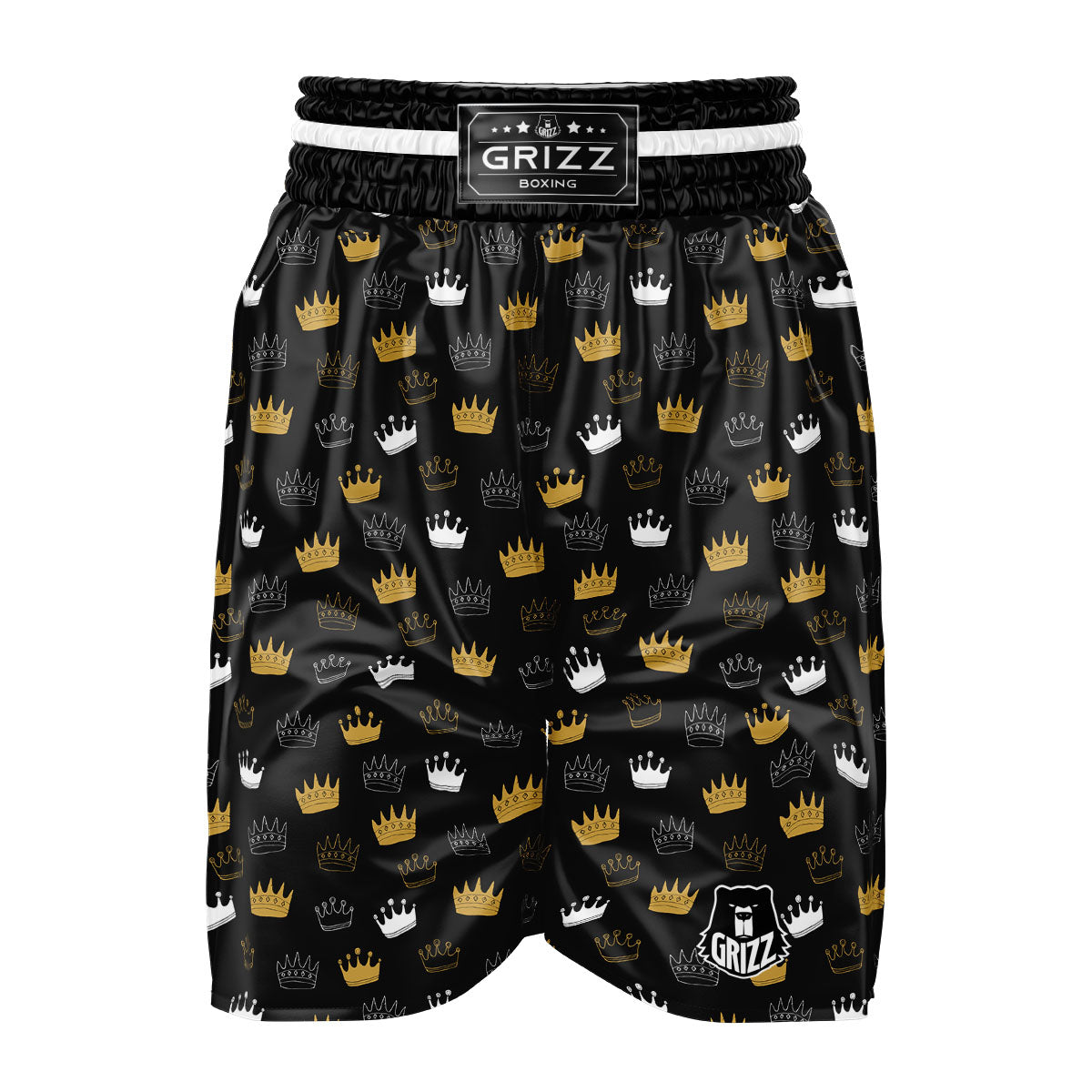 Crown Doodle Print Pattern Boxing Shorts-grizzshop