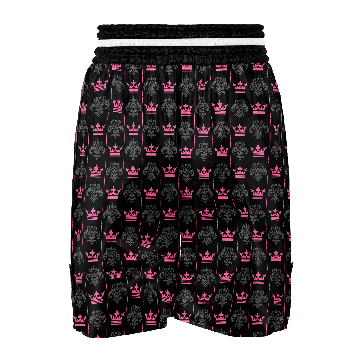 Crown Pink Print Pattern Boxing Shorts-grizzshop