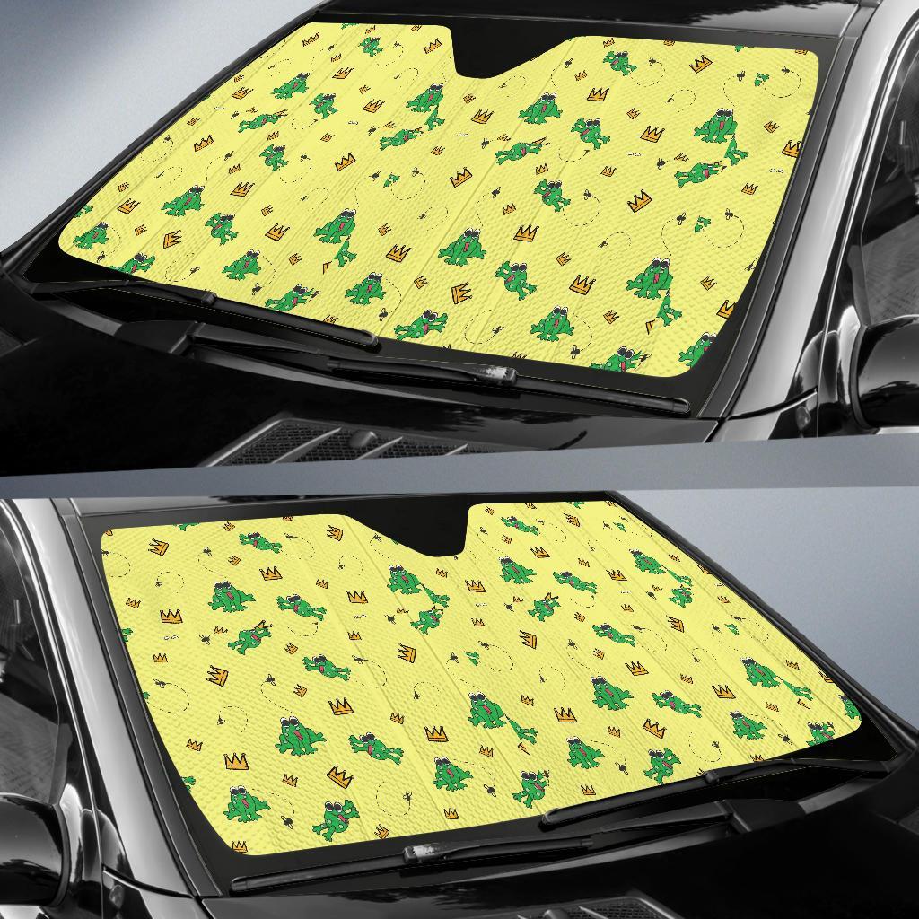 Crown Prince Frog Pattern Print Car Sun Shade-grizzshop