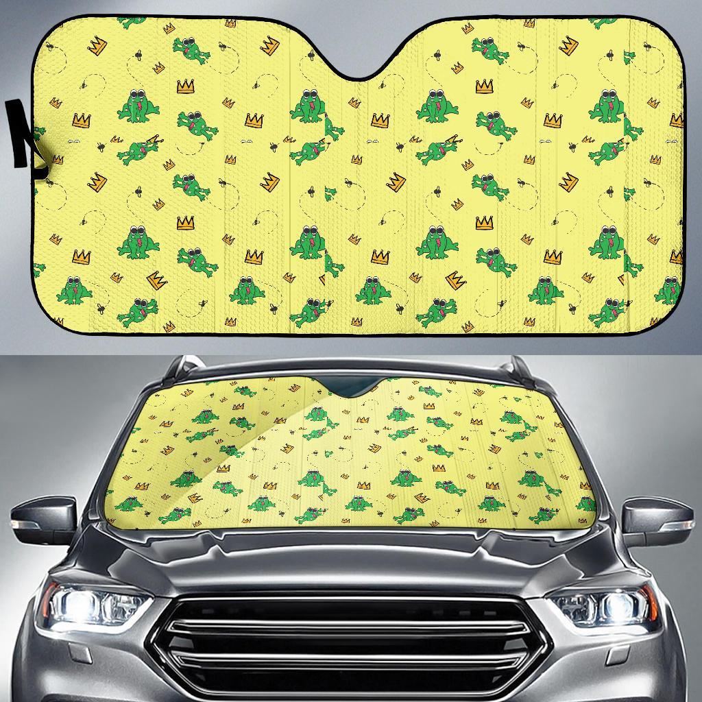 Crown Prince Frog Pattern Print Car Sun Shade-grizzshop