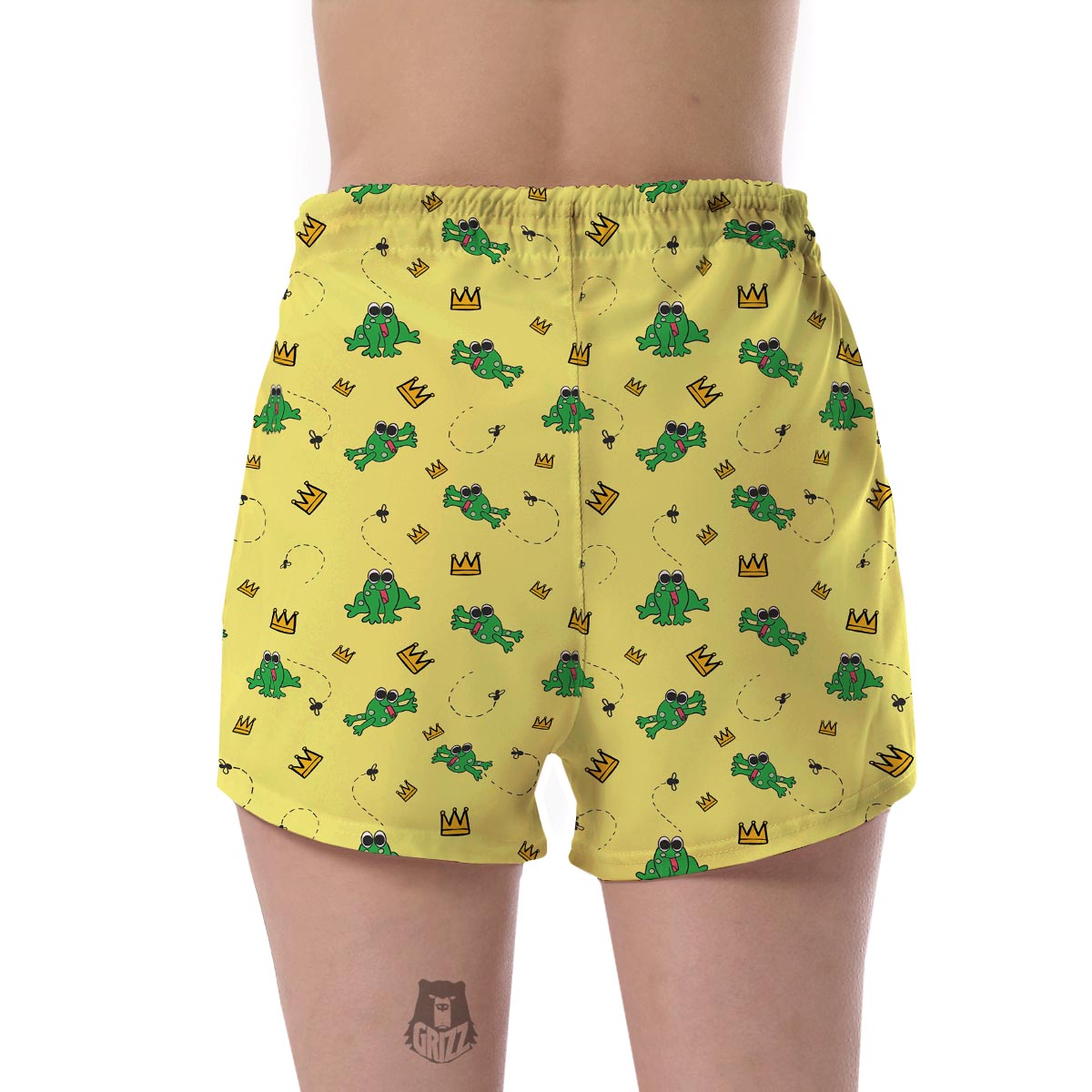 Crown Prince Frog Pattern Print Women's Shorts-grizzshop