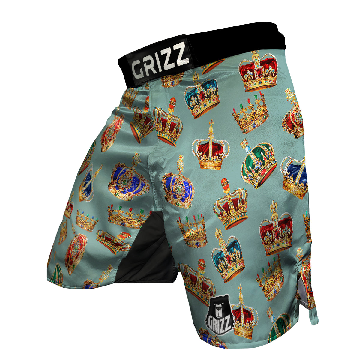 Crown Vintage Print Pattern MMA Shorts-grizzshop