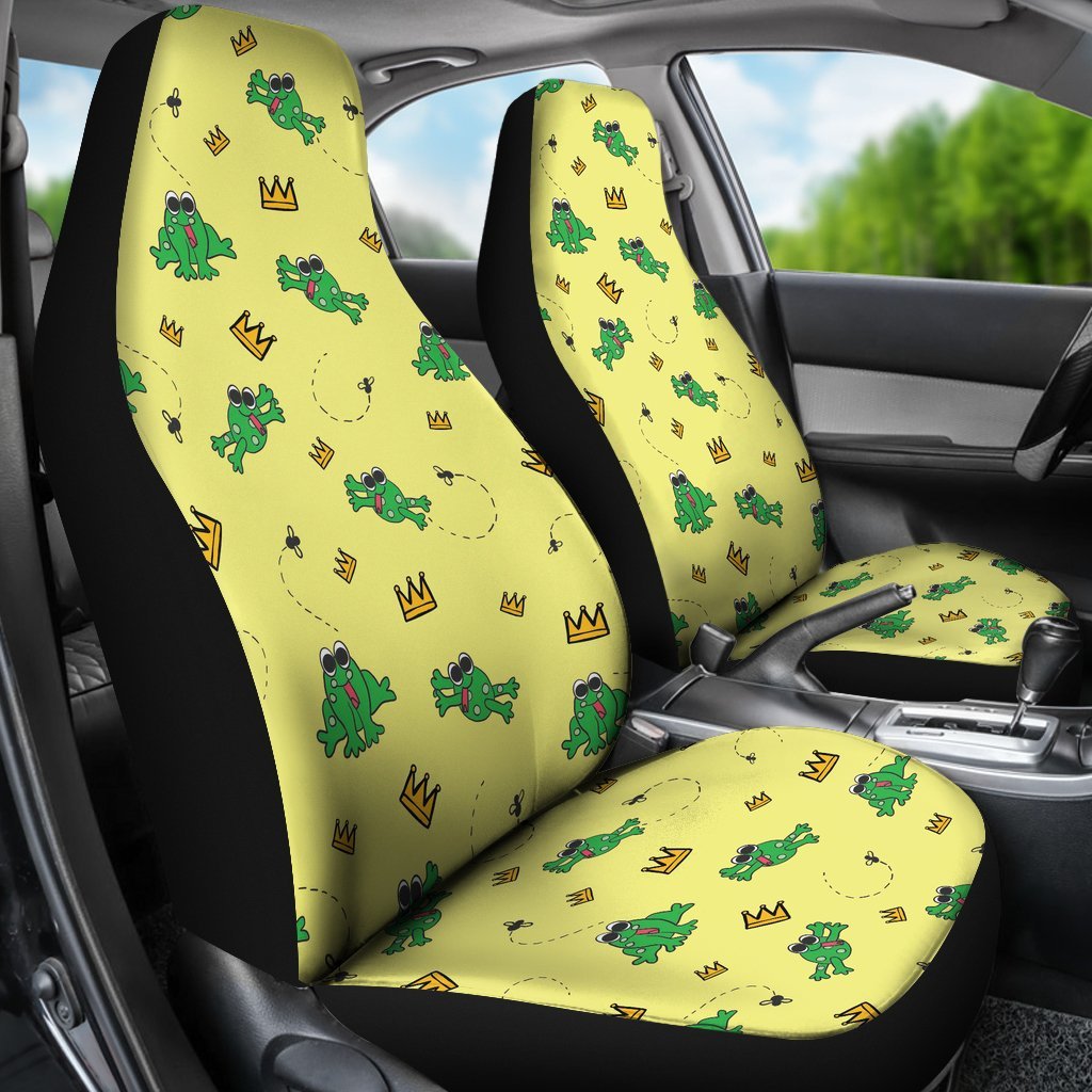 Crown Prince Frog Pattern Print Universal Fit Car Seat Cover-grizzshop