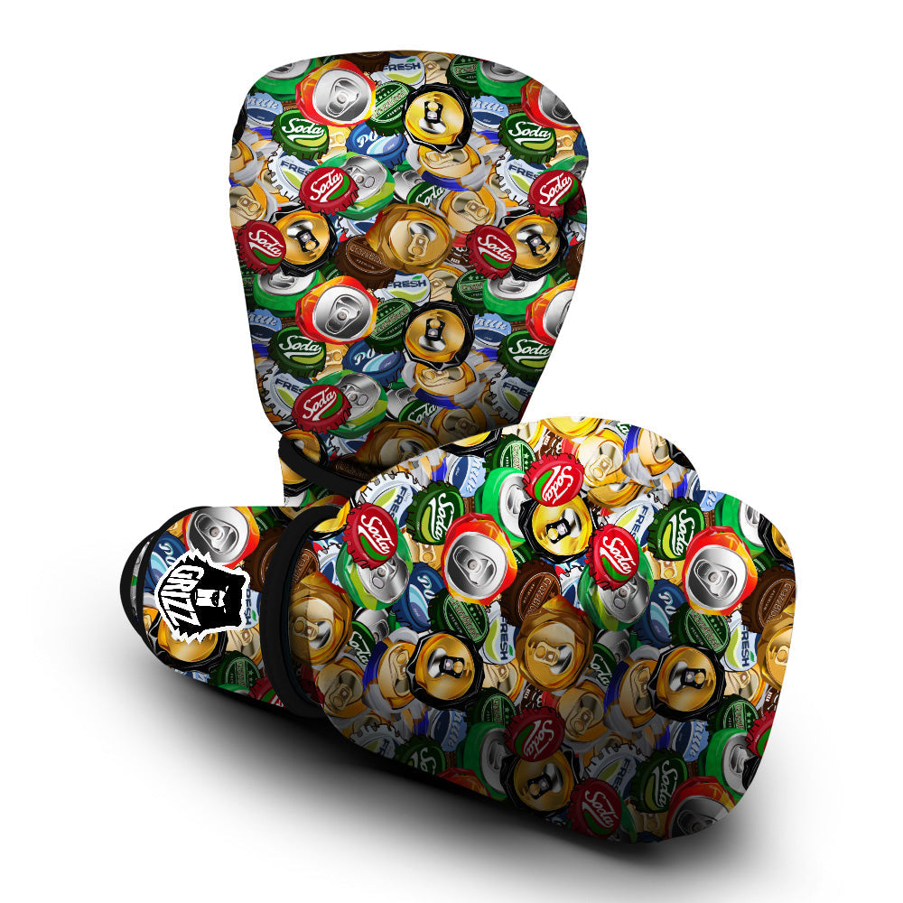 Crumpled Cans And Caps Print Pattern Boxing Gloves-grizzshop