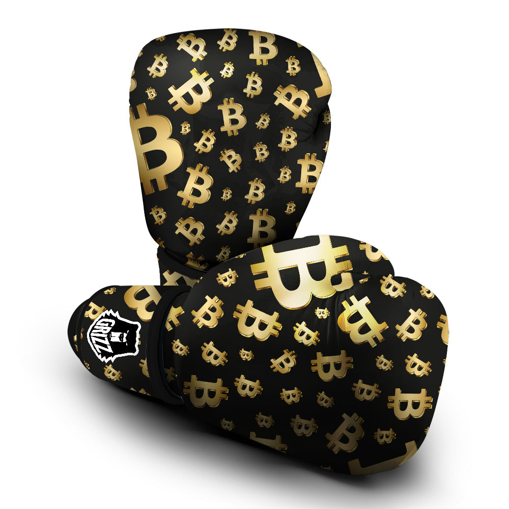 Cryptocurrency Bitcoin Print Pattern Boxing Gloves-grizzshop