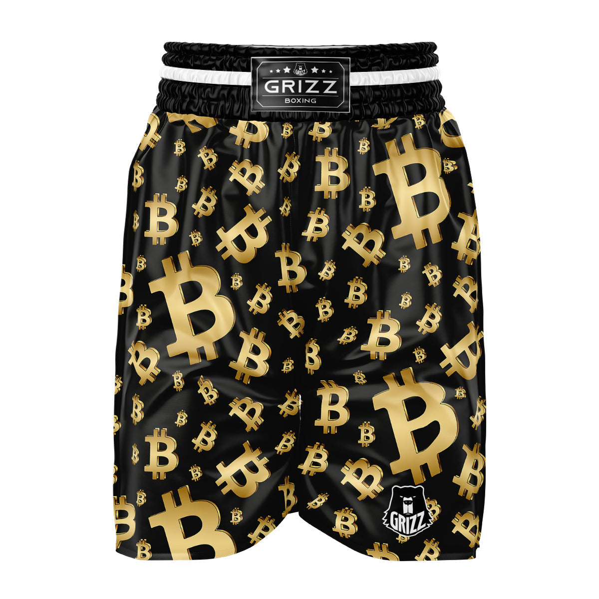 Cryptocurrency Bitcoin Print Pattern Boxing Shorts-grizzshop