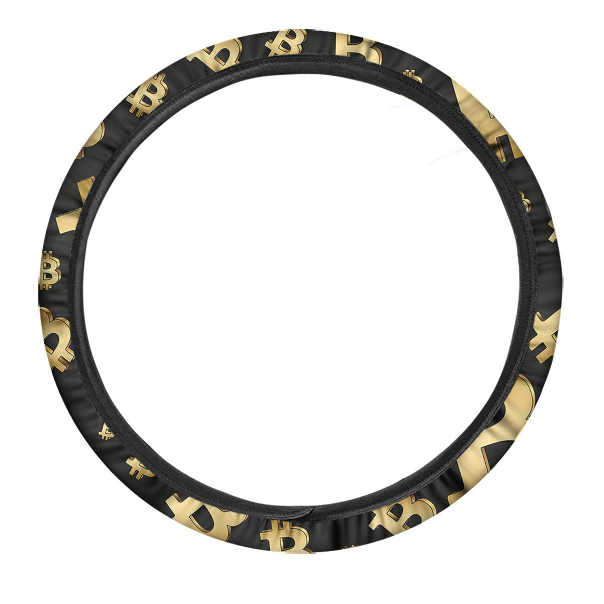 Cryptocurrency Bitcoin Print Pattern Car Steering Wheel Cover-grizzshop
