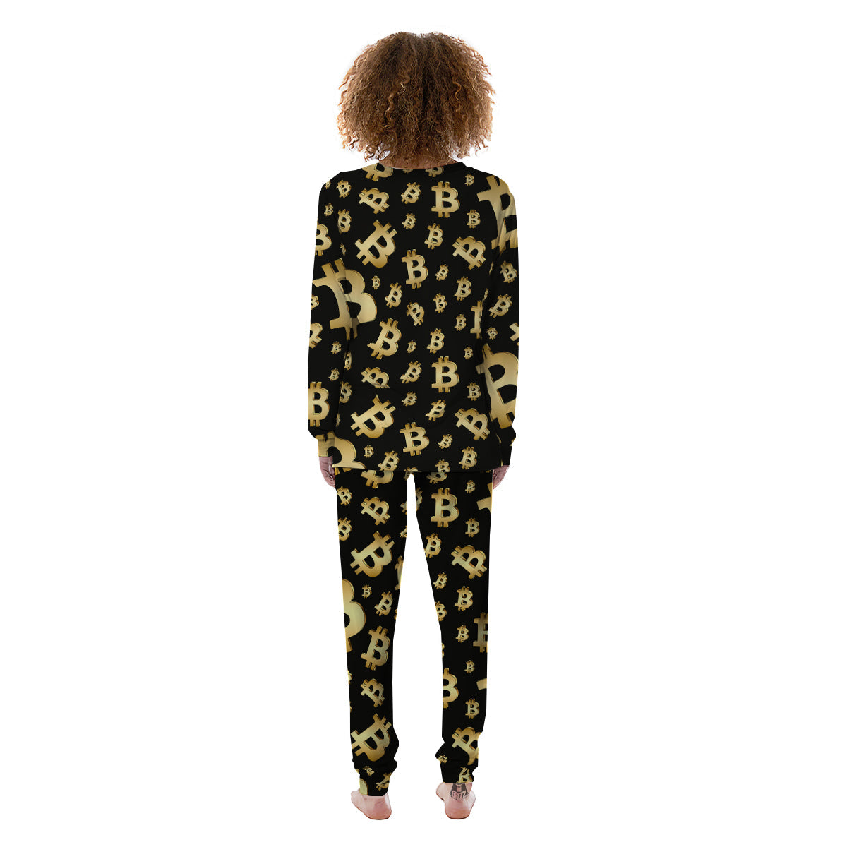 Cryptocurrency Bitcoin Print Pattern Women's Pajamas-grizzshop