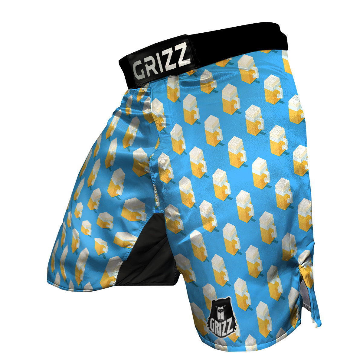 Cubic Beer Mugs On Blue Print Pattern MMA Shorts-grizzshop