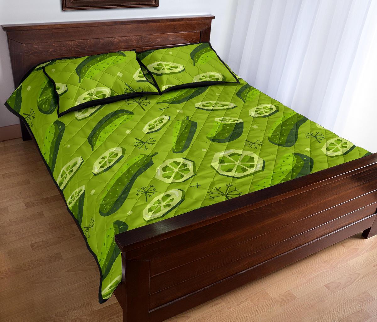 Cucumber Pickle Pattern Print Bed Set Quilt-grizzshop