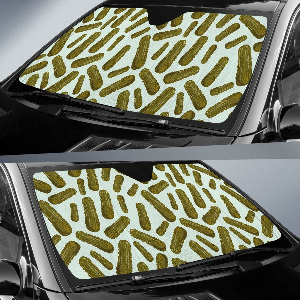 Cucumber Pickle Print Pattern Car Sun Shade-grizzshop