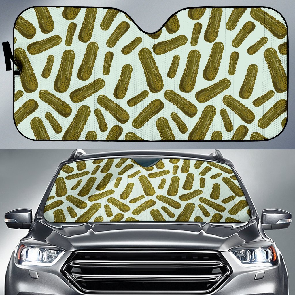 Cucumber Pickle Print Pattern Car Sun Shade-grizzshop