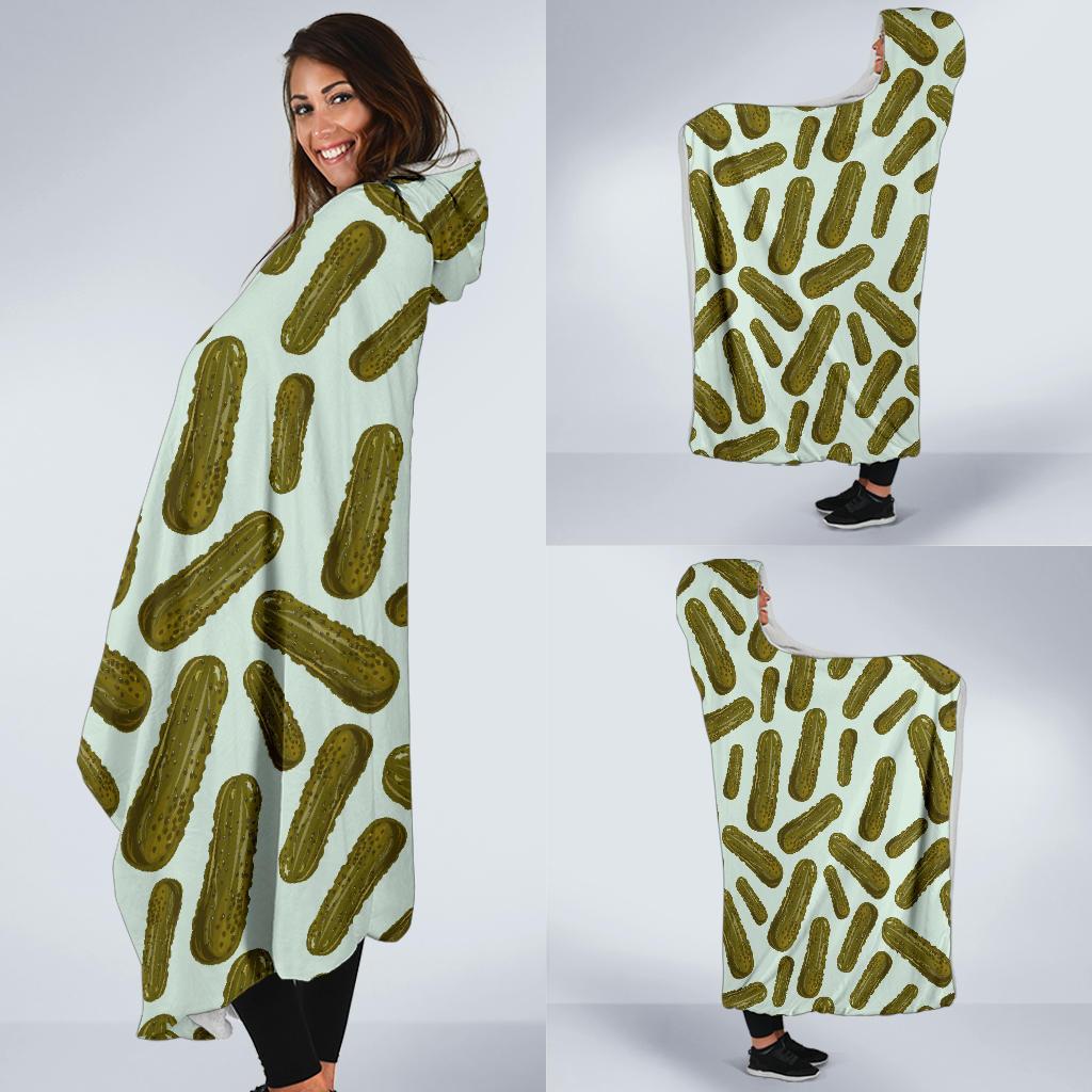 Cucumber Pickle Print Pattern Hooded Blanket-grizzshop