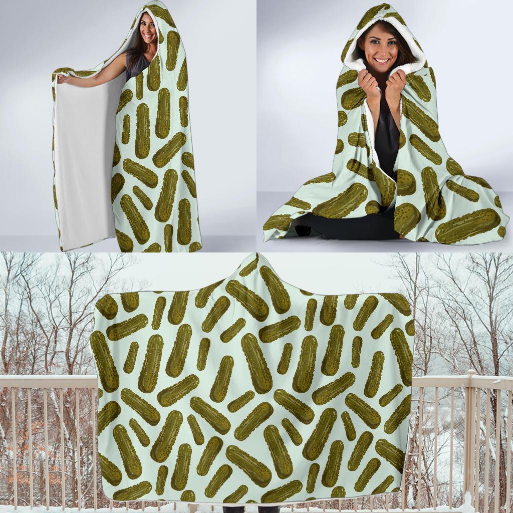 Cucumber Pickle Print Pattern Hooded Blanket-grizzshop