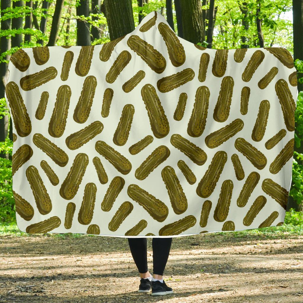 Cucumber Pickle Print Pattern Hooded Blanket-grizzshop
