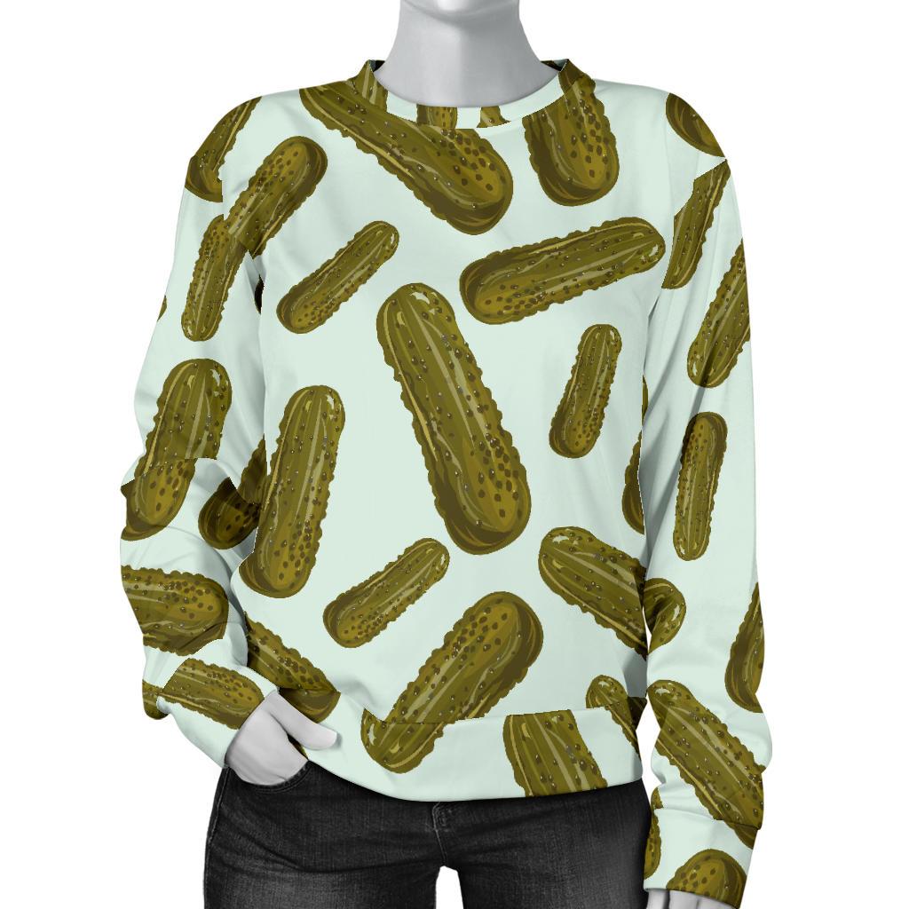 Cucumber Pickle Print Pattern Women's Sweatshirt-grizzshop
