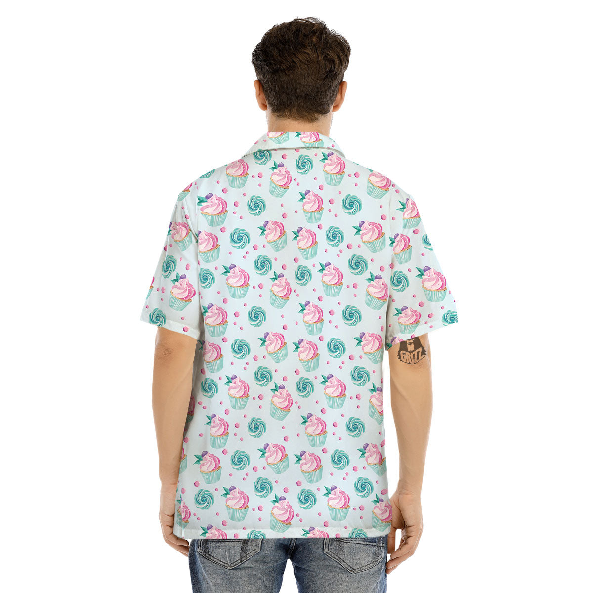 Cupcake Cartoon Print Pattern Men's Hawaiian Shirt-grizzshop