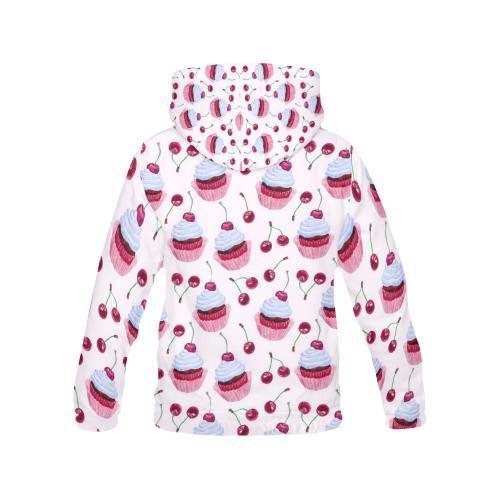 Cupcake Cherry Pattern Print Men Pullover Hoodie-grizzshop