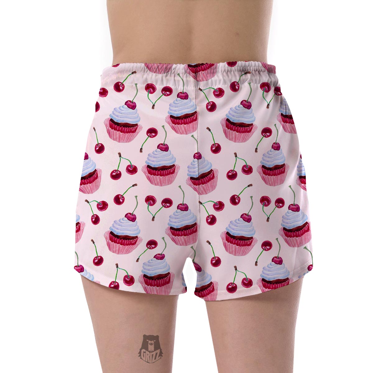 Cupcake Cherry Pattern Print Women's Shorts-grizzshop