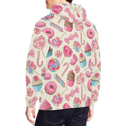 Cupcake Dessert Pattern Print Men Pullover Hoodie-grizzshop