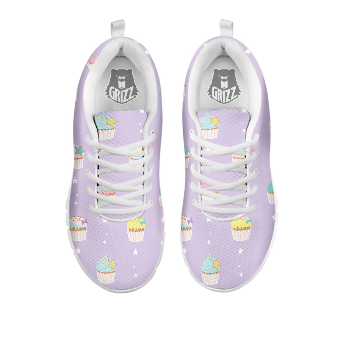 Cupcake Pastel Print Pattern White Sneaker-grizzshop