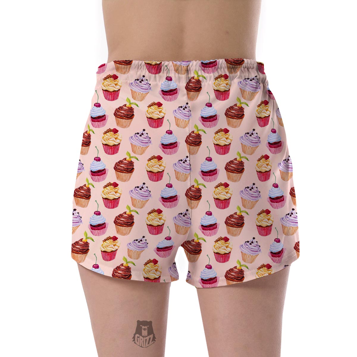 Cupcake Pink Pattern Print Women's Shorts-grizzshop