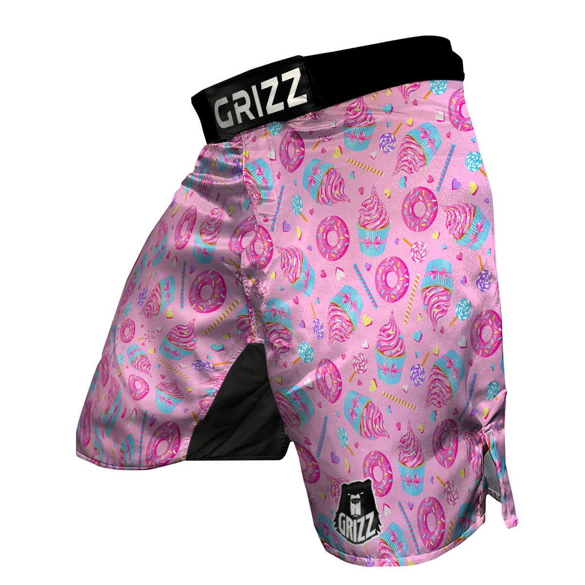 Cupcake Pink Print Pattern MMA Shorts-grizzshop