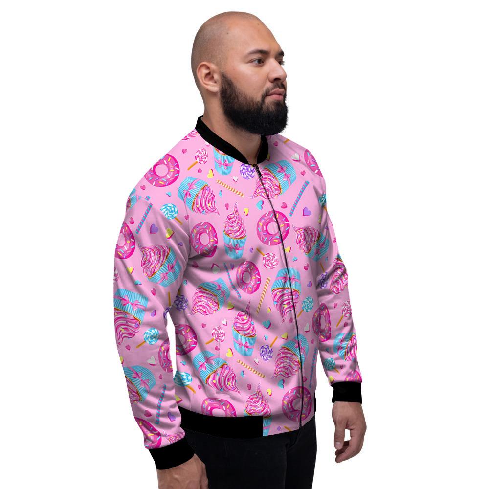 Cupcake Pink Print Pattern Men's Bomber Jacket-grizzshop