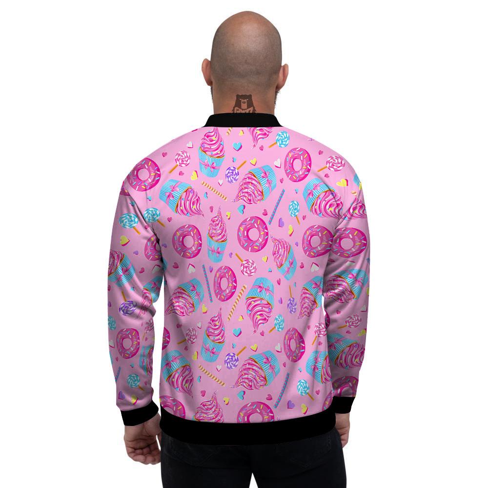 Cupcake Pink Print Pattern Men's Bomber Jacket-grizzshop