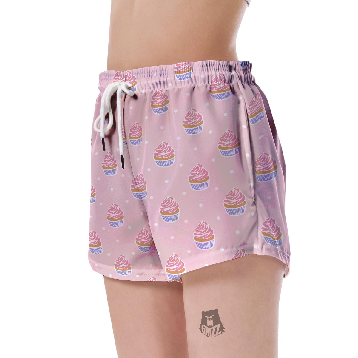 Cupcake Polka Dot Pattern Print Women's Shorts-grizzshop