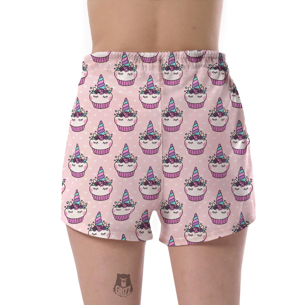 Cupcake Unicorn Pattern Print Women's Shorts-grizzshop