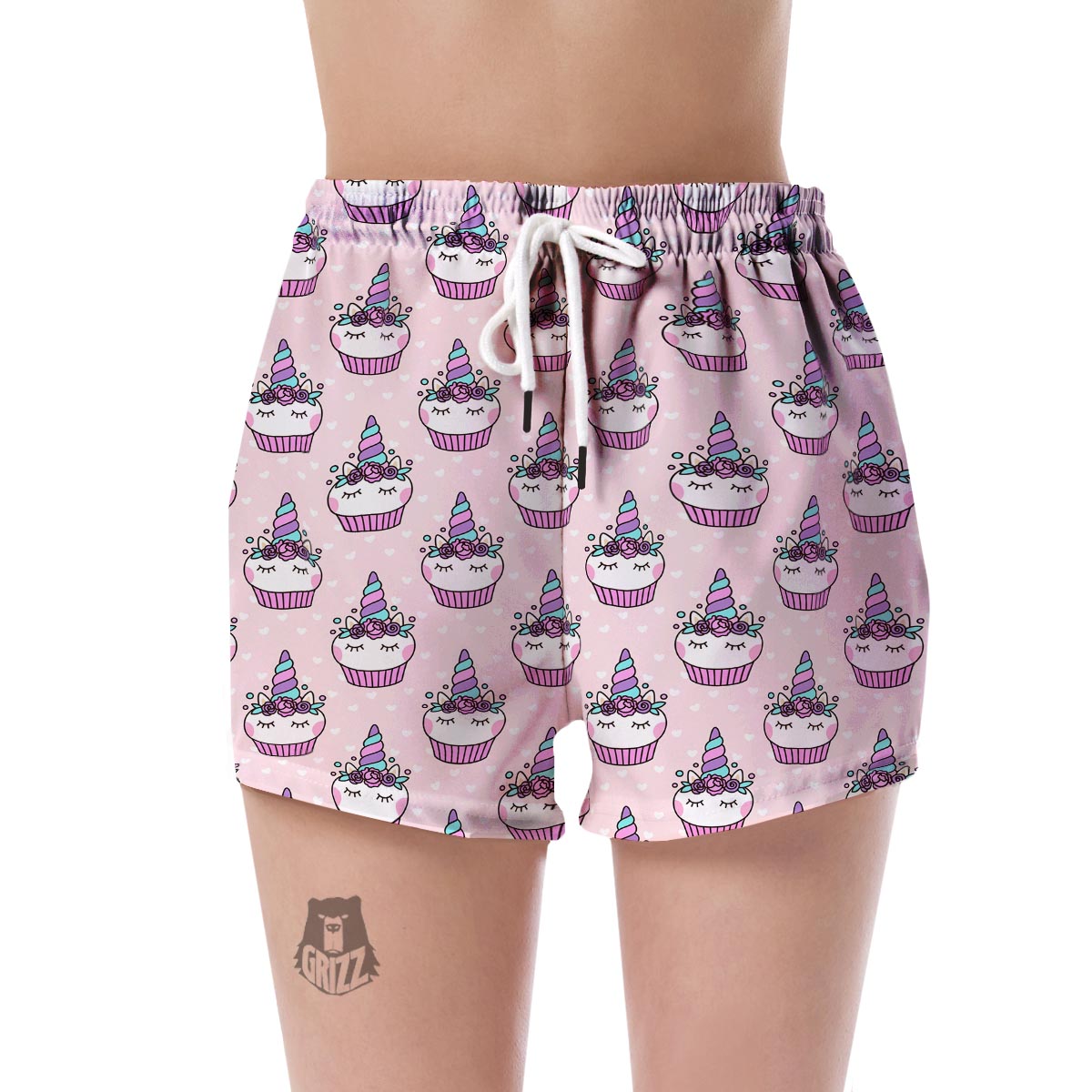 Cupcake Unicorn Pattern Print Women's Shorts-grizzshop