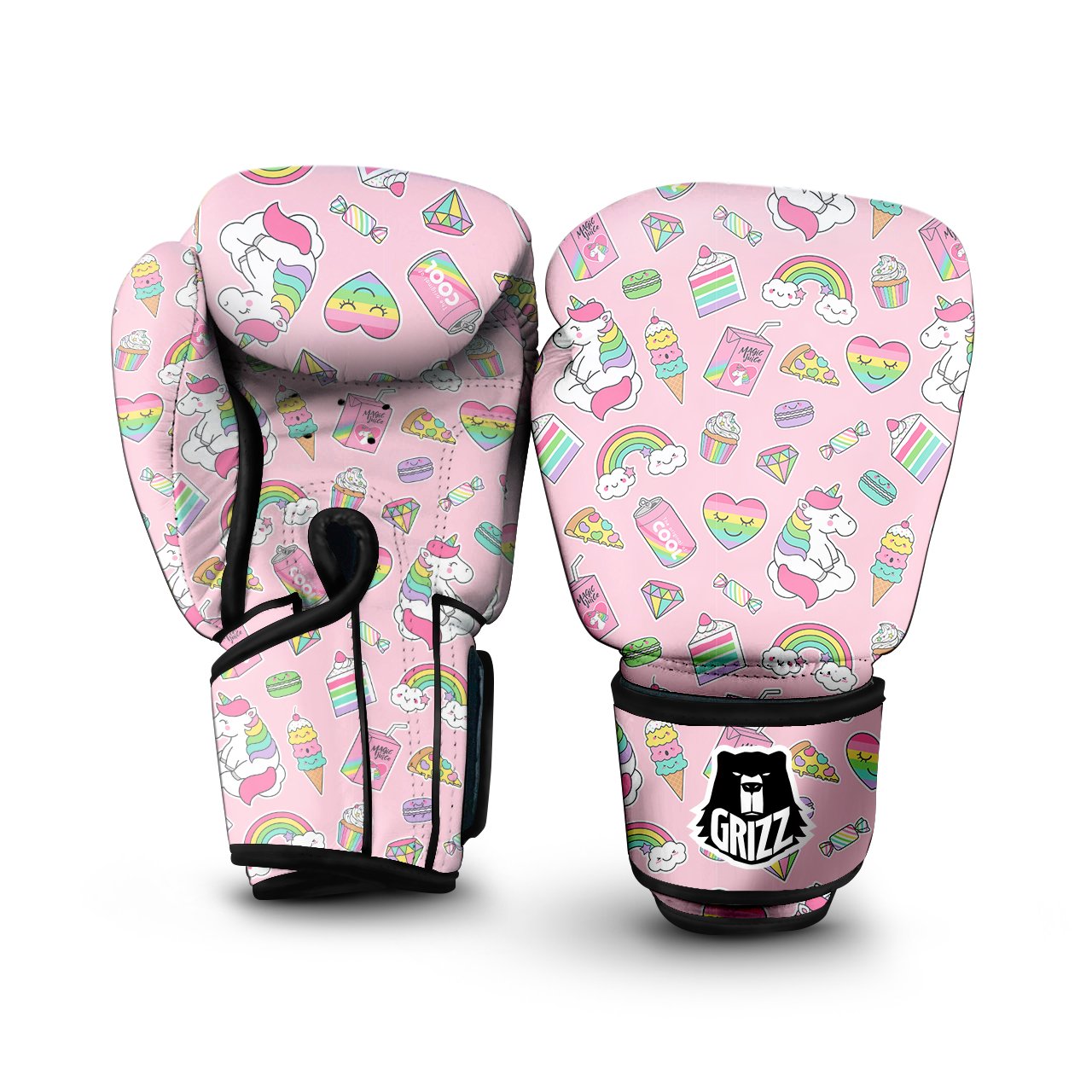 Cupcake Unicorn Print Pattern Boxing Gloves-grizzshop